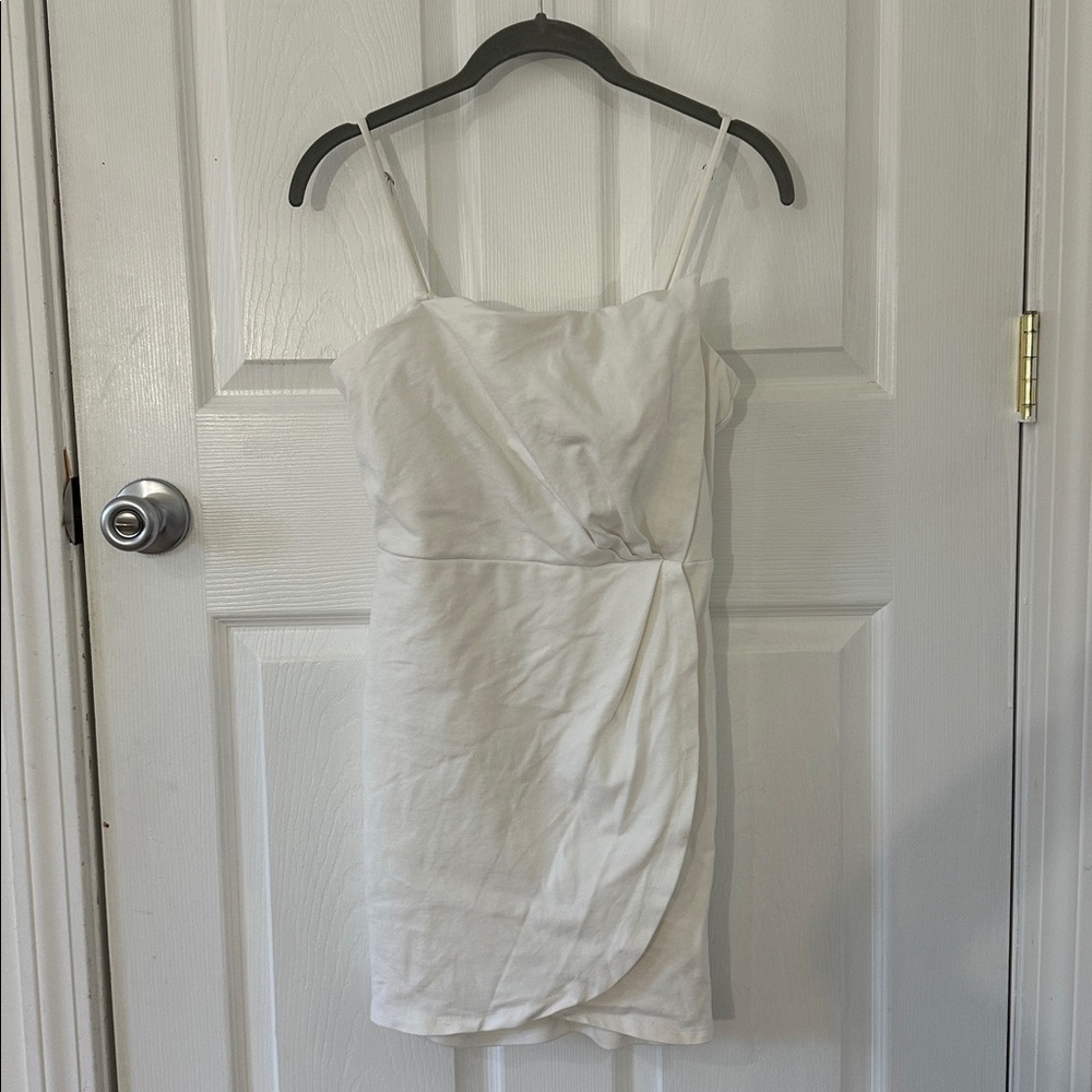 Lulus White Drinks On Me Pleated Bodycon Dress Cocktail Party Medium